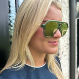 Diff Tosca III Sunglasses in Fairway Green Aloe Green Gradient Light Gold Flash