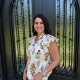 Mickie Floral Top in Cream