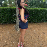 Seeing Stars Romper in Navy