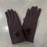 Chic Touchscreen Tech Gloves with Fur Ball - Multiple Colors Available
