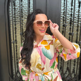 DIFF Thea Sunglasses in Nude + Brown Gradient