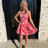 District Dress in Coral