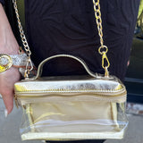 Clear Stadium Bag in Gold