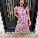 Cheryl Floral Print Midi in Pink