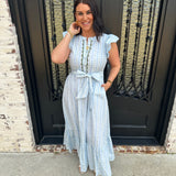 Karlie Floral Ric Rac Trim Maxi Dress