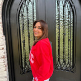 Lulu Mac Red Sweatshirt with Pink Gingham