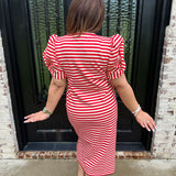 Cammy Midi Dress in Red