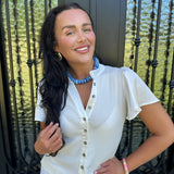 Light Blue Marble Ball Necklace