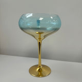 Colorful Frosted Martini Gold Trimmed Gilded Coupes