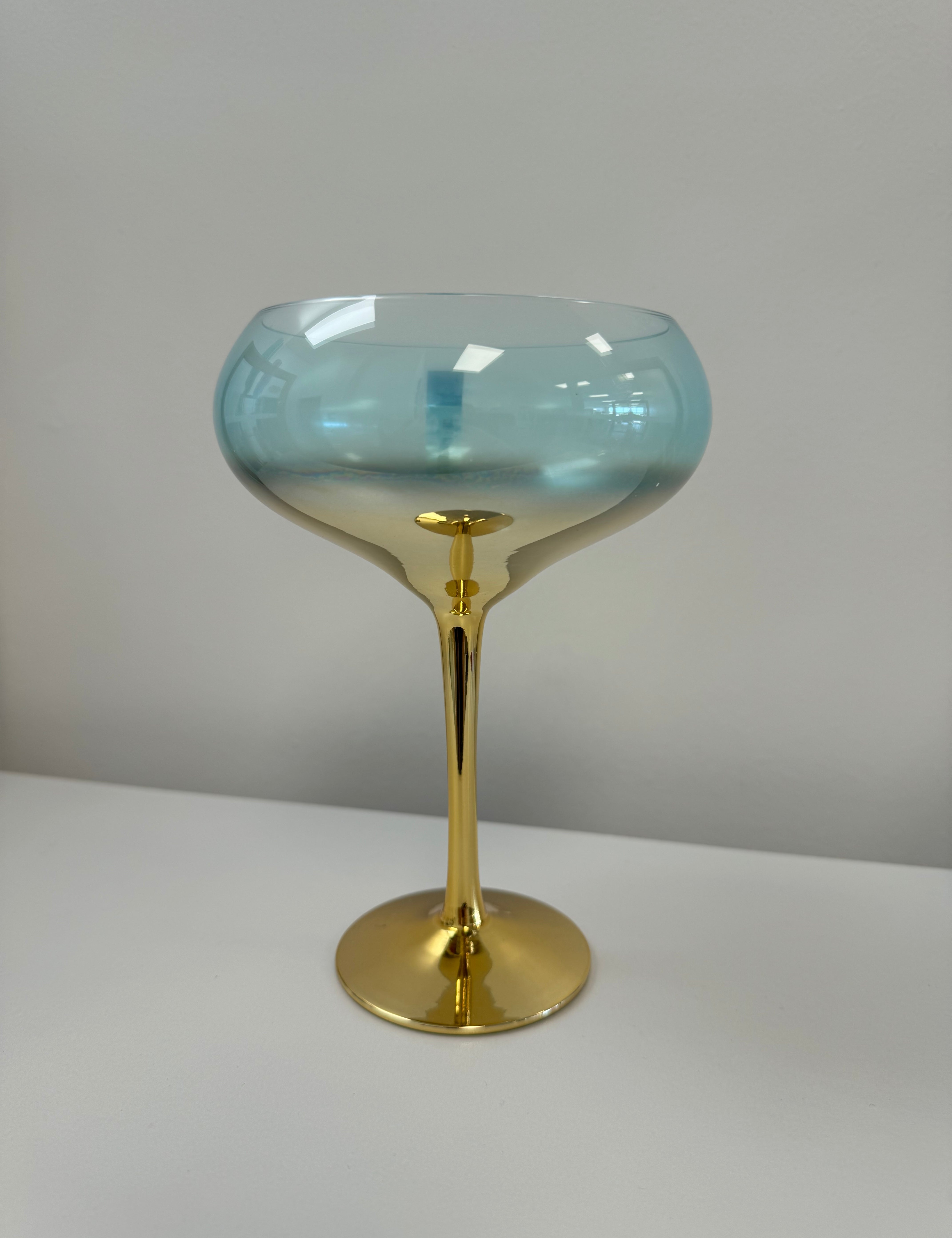 Colorful Frosted Martini Gold Trimmed Gilded Coupes