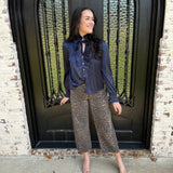 Barrel Crop Jean in Leopard Print