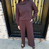 Spanx AirEssentials Zero Waistband Wide Leg Pant in Truffle Brown
