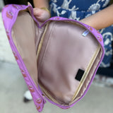 Mary Square Bible Cover Cottage Stripes and Pink Floral