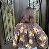 Thrive Floral Top in Chocolate