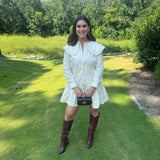 Oversized Collar Mini Dress in Ivory