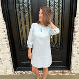 Lainey Sunshower Dress in Seersucker Seafoam