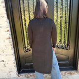 Bali Side Button Open Sweater Dress in Black