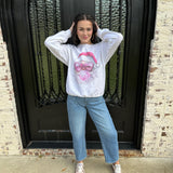 Vintage Santa Blowing Pink Bubble Gum Crewneck