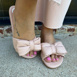 Rafie Bow Slide Sandal in Nude Blush
