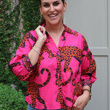 Elsa Leopard Top in Pink