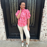 Tropical Linen Button Up