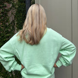 Lulu Mac Mockneck Terry Cloth long sleeve in Mint