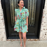 Janice Floral Dress in Green