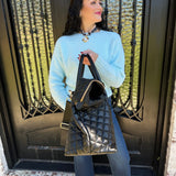 Quilted Weekender Bag in Black