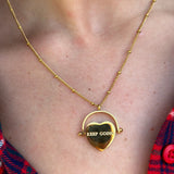 Heart Pendant Necklace You've Got This/ Keep Going in Gold