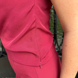 Napa Mock Neck Cowl Top in Burgundy