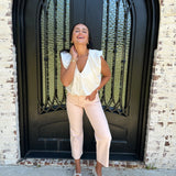 High Rise Wide Leg Jean in Pale Dogwood