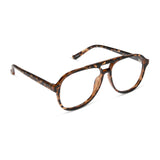 DIFF Tatum Aviator Blue Light Blocking Readers in Espresso Tortoise