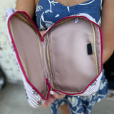 Mary Square Bible Cover Cottage Stripes and Pink Floral