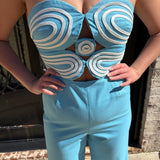 Ashton Jumpsuit in Aqua Blue