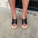 Dolce Vita Leather Skylar Wedges in Black