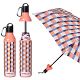 Bottle Umbrella in Gingham Pink
