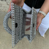 Acrylic and Silver Metallic Top Handle Purse