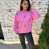 Mary Square Sarah Trees Sweatshirt in Pink