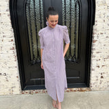 Nina Shirt Dress in Purple Stripes