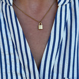 Small Lock Necklace in Gold