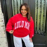 Lulu Mac Red Sweatshirt with Pink Gingham