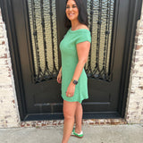 Hubbard One Shoulder Sweater Dress in Green