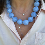 Light Blue Chunky Marble Bead Necklace