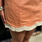 Melody Scalloped Hem Sheath Dress in Tangerine