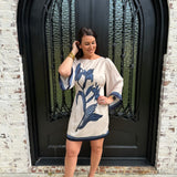 Emerson Bell Sleeve Flower Dress in Black