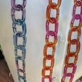 Vilagallo Multicolor Chains Printed Button Up Blouse