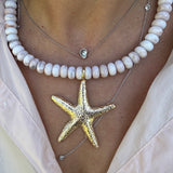 Natural Beads Gold Starfish Pendant Necklace