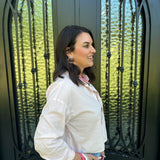 Dear John Cropped Adrianna Button Up Blouse in Pale Lilac