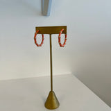 Bamboo Hoop Earrings in Blue and Orange