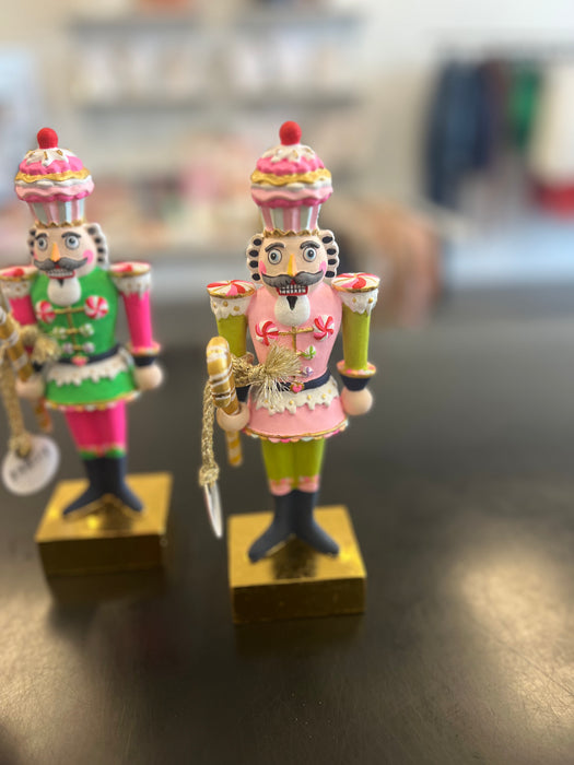 Glitterville Rainbow Colonel Cupcake Nutcracker Figure